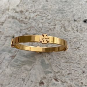 Tory Burch logo gold bangle